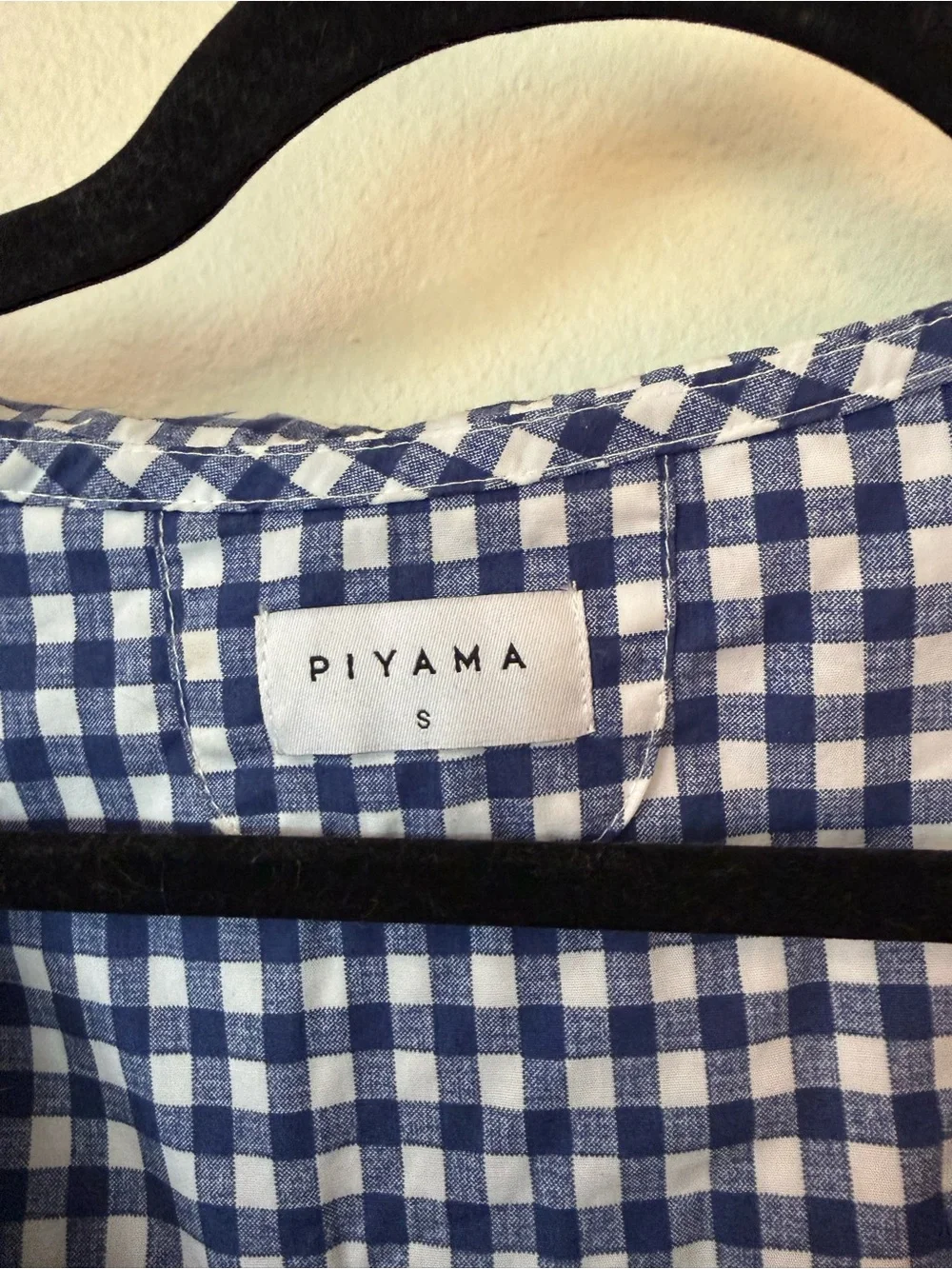 Piyama Blue Gingham Button-Front Dress with Peter Pan Collar - Picture 5 of 6